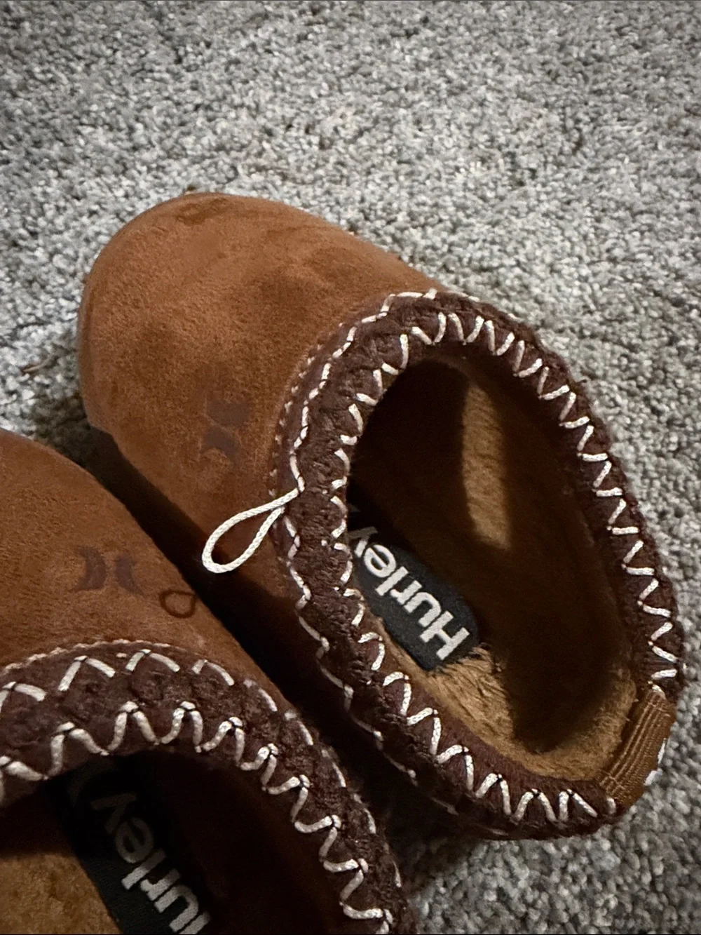 Hurley Kids Chestnut Brown Slip-On Faux-Fur Lined clogs
